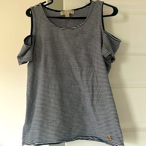 Blue white cutout tank Michael Kors shirt